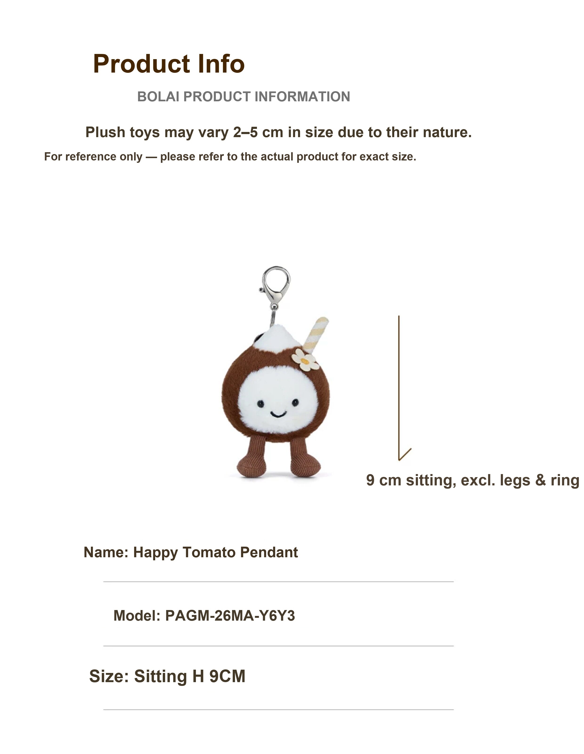 Happy Coconut Drink Plush Charm