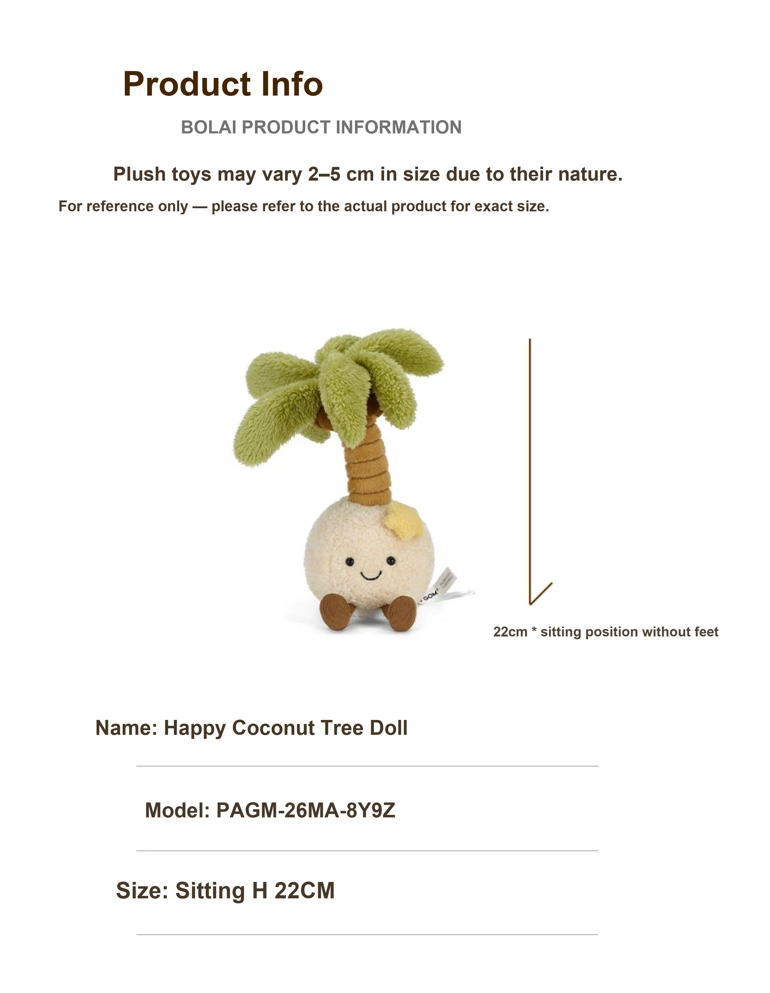 Happy Coconut Palm Plush