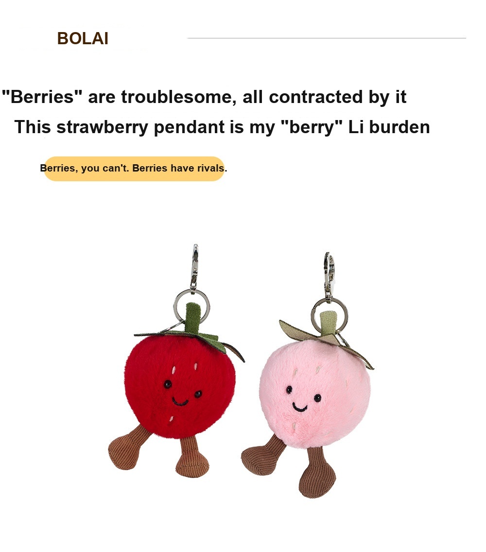 Happy Strawberry Plush Charm