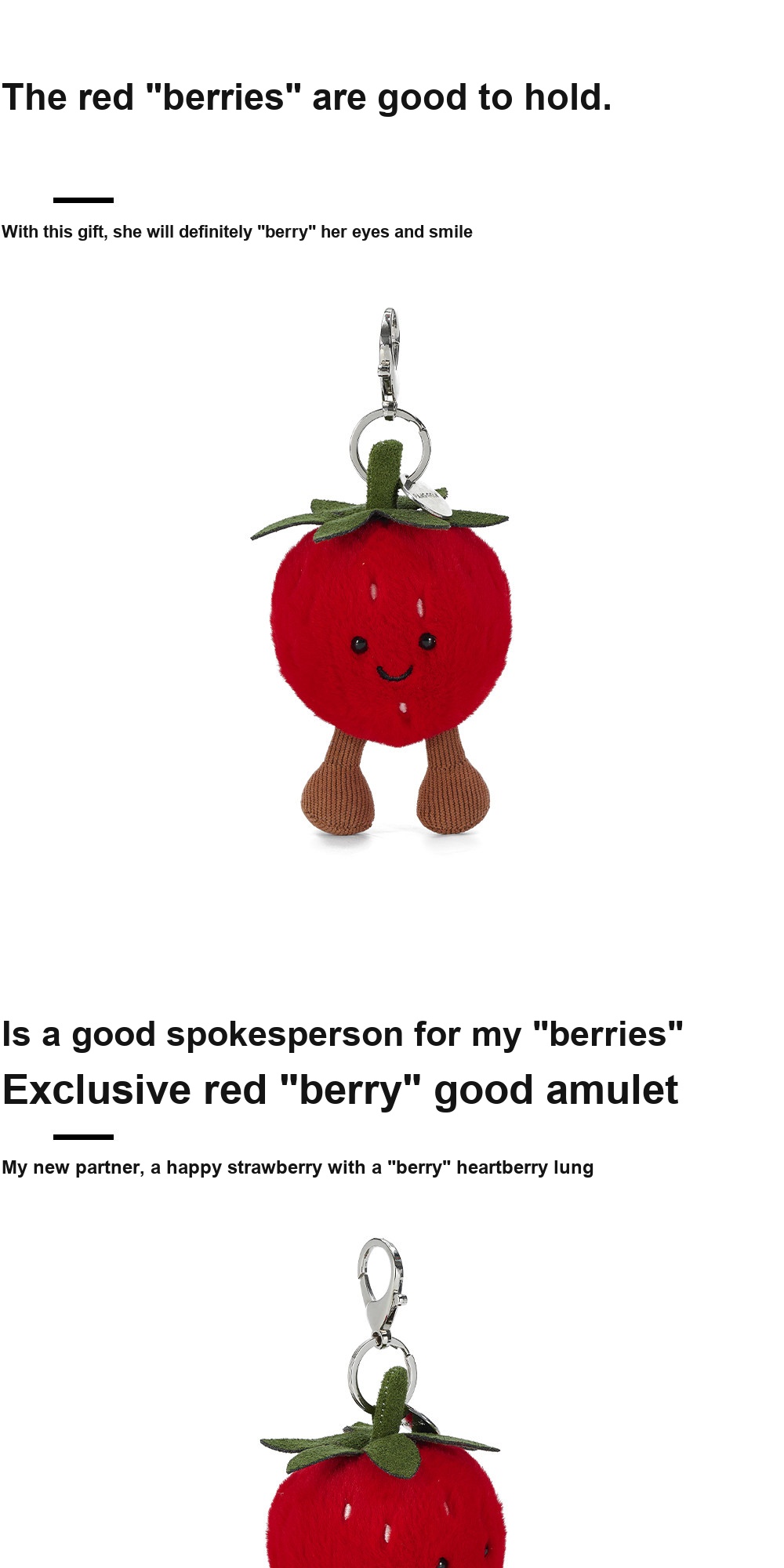 Happy Strawberry Plush Charm