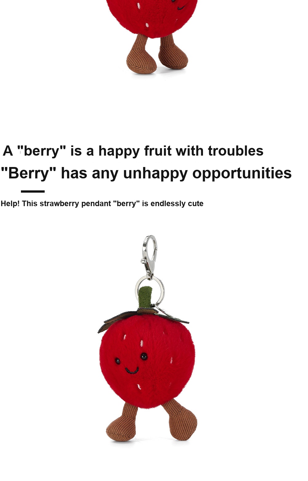 Happy Strawberry Plush Charm