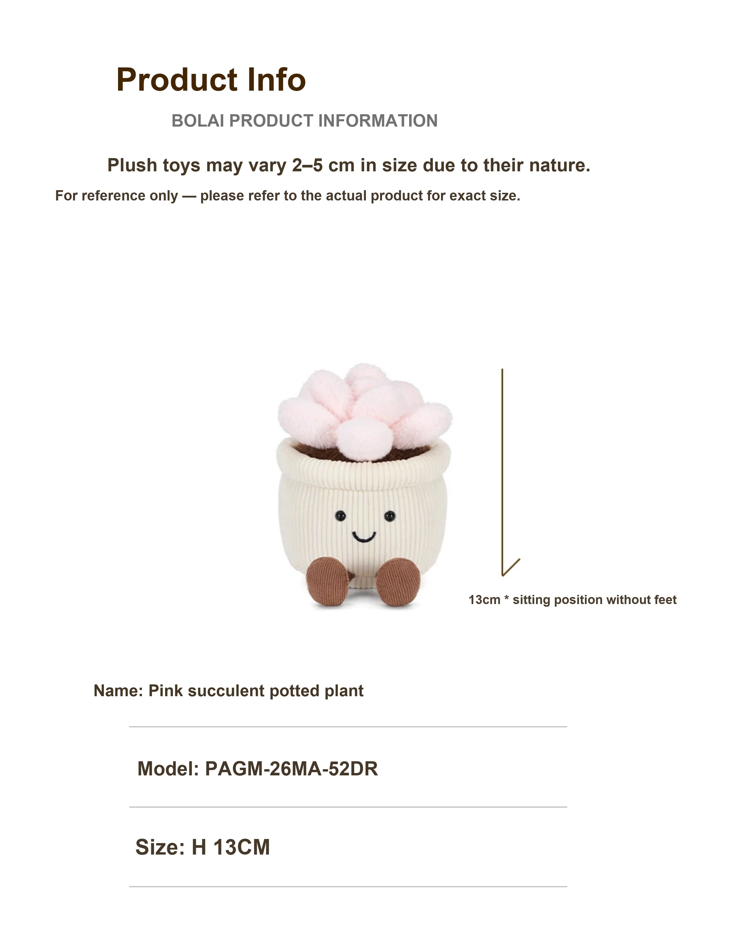 Happy Succulent Pot Plush