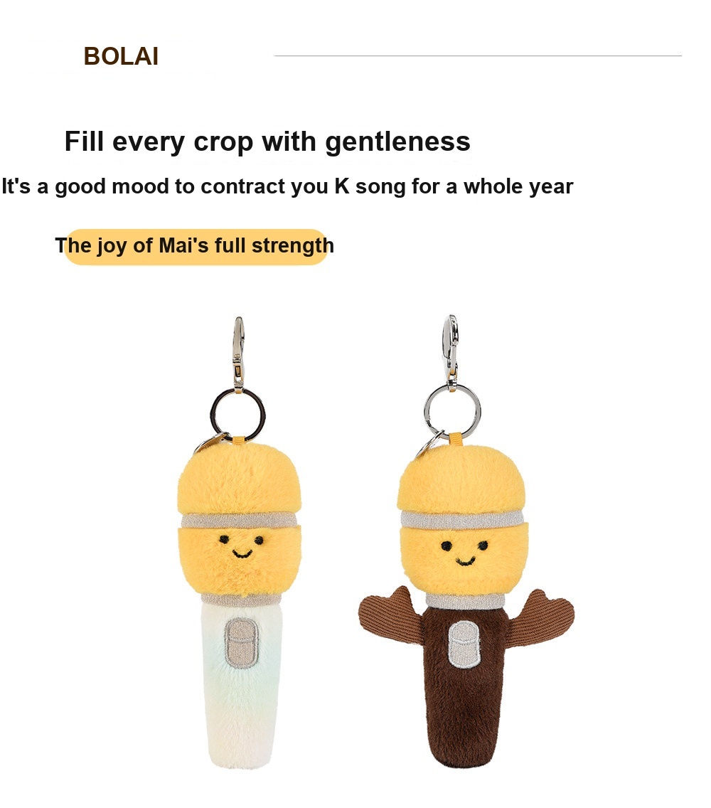 Happy Microphone Plush Charm