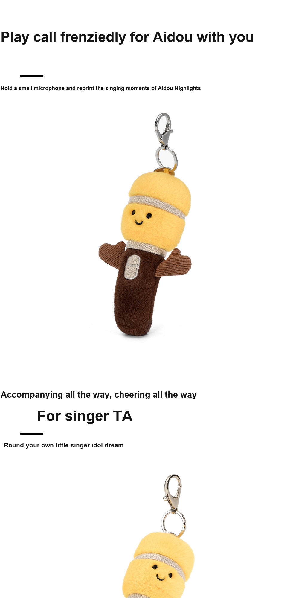 Happy Microphone Plush Charm