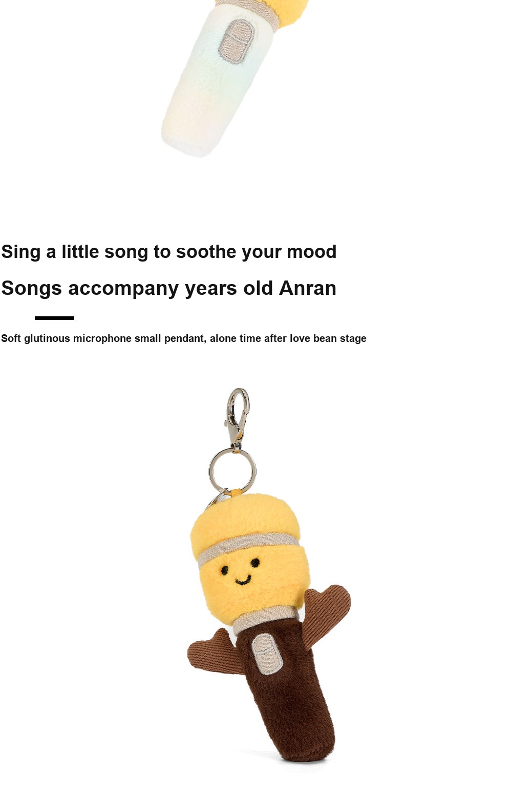 Happy Microphone Plush Charm