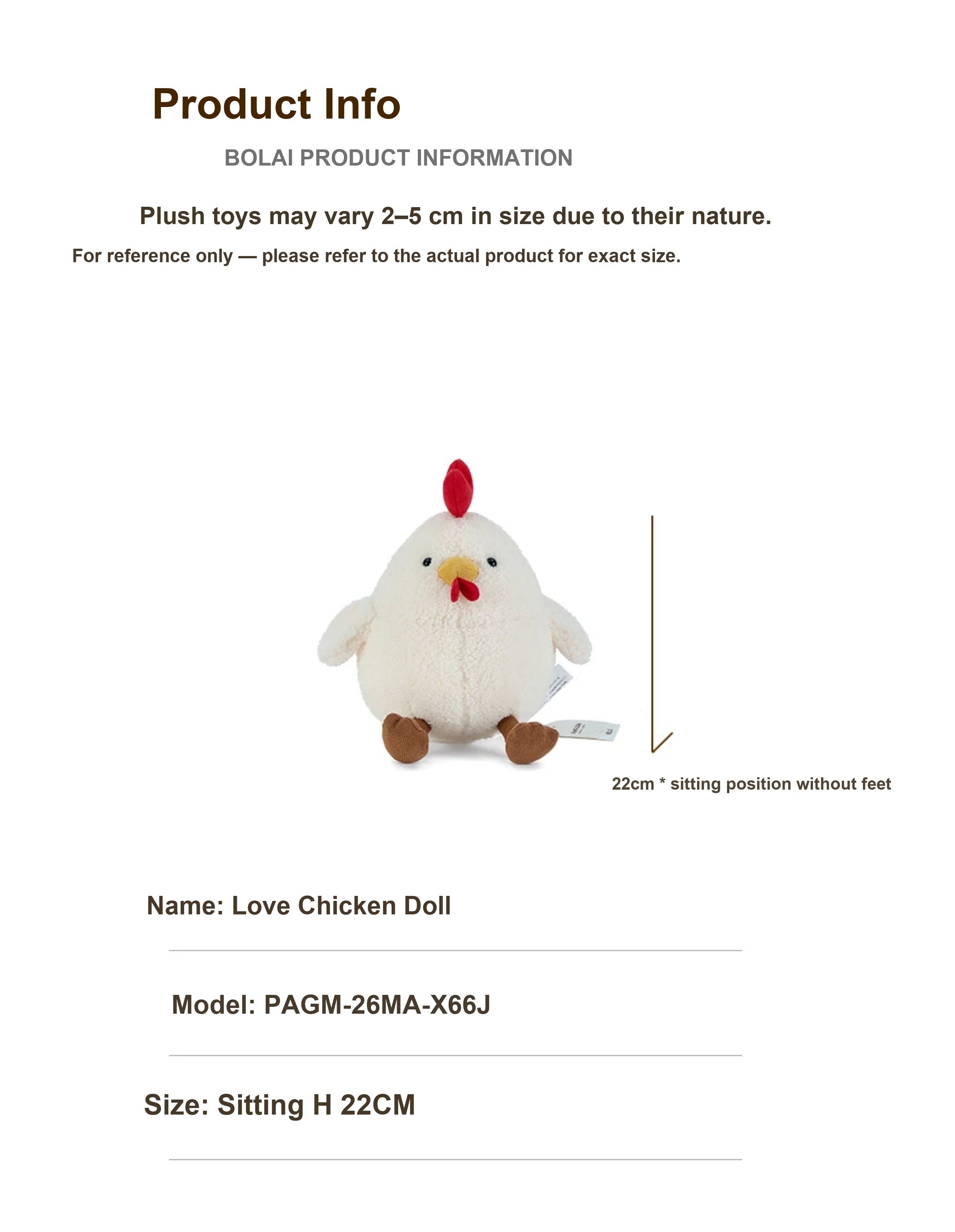 Heart Chick Plush Toy