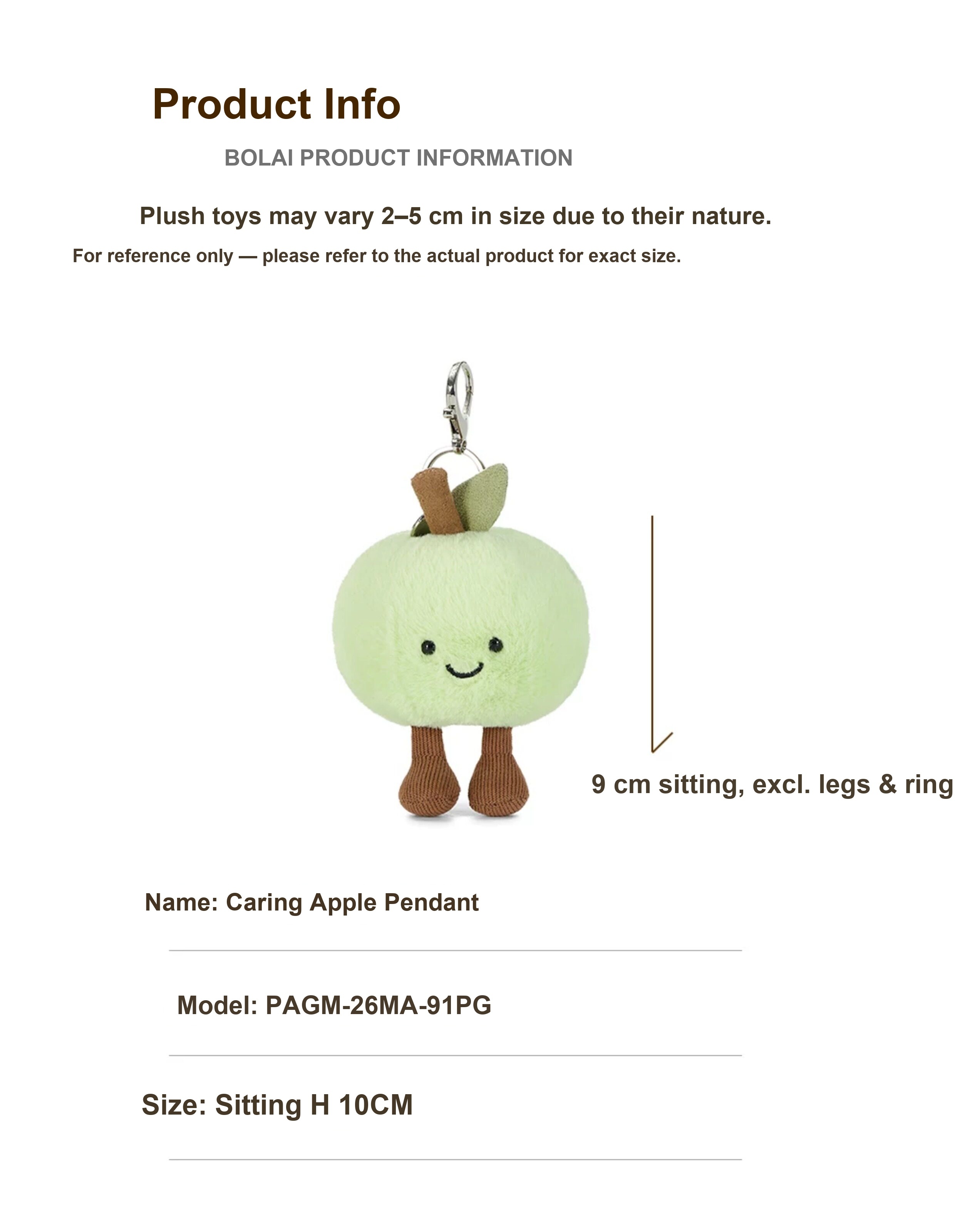 Green Apple Plush Charm