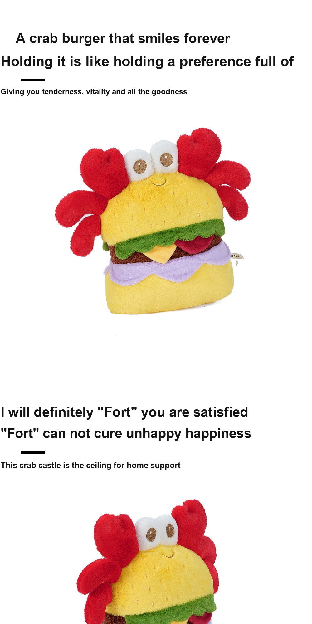 Crab Burger Plush Cushion