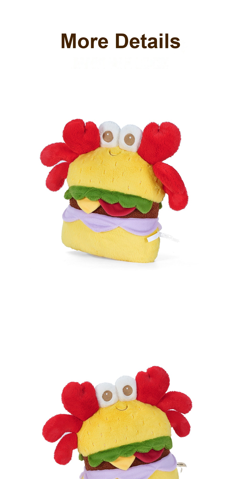 Crab Burger Plush Cushion