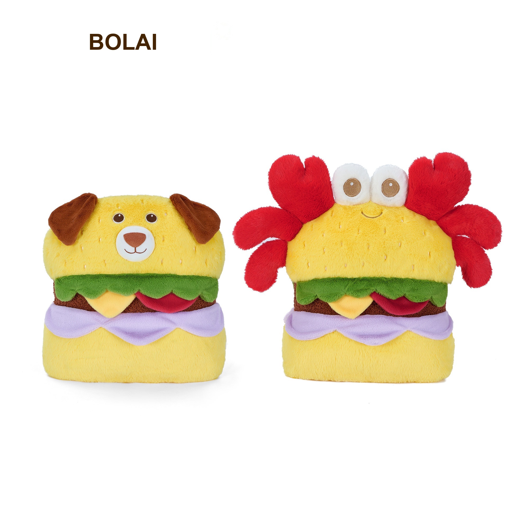 Crab Burger Plush Cushion