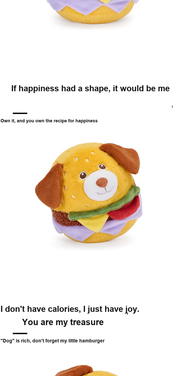 Happy Puppy Burger Plush Pillow