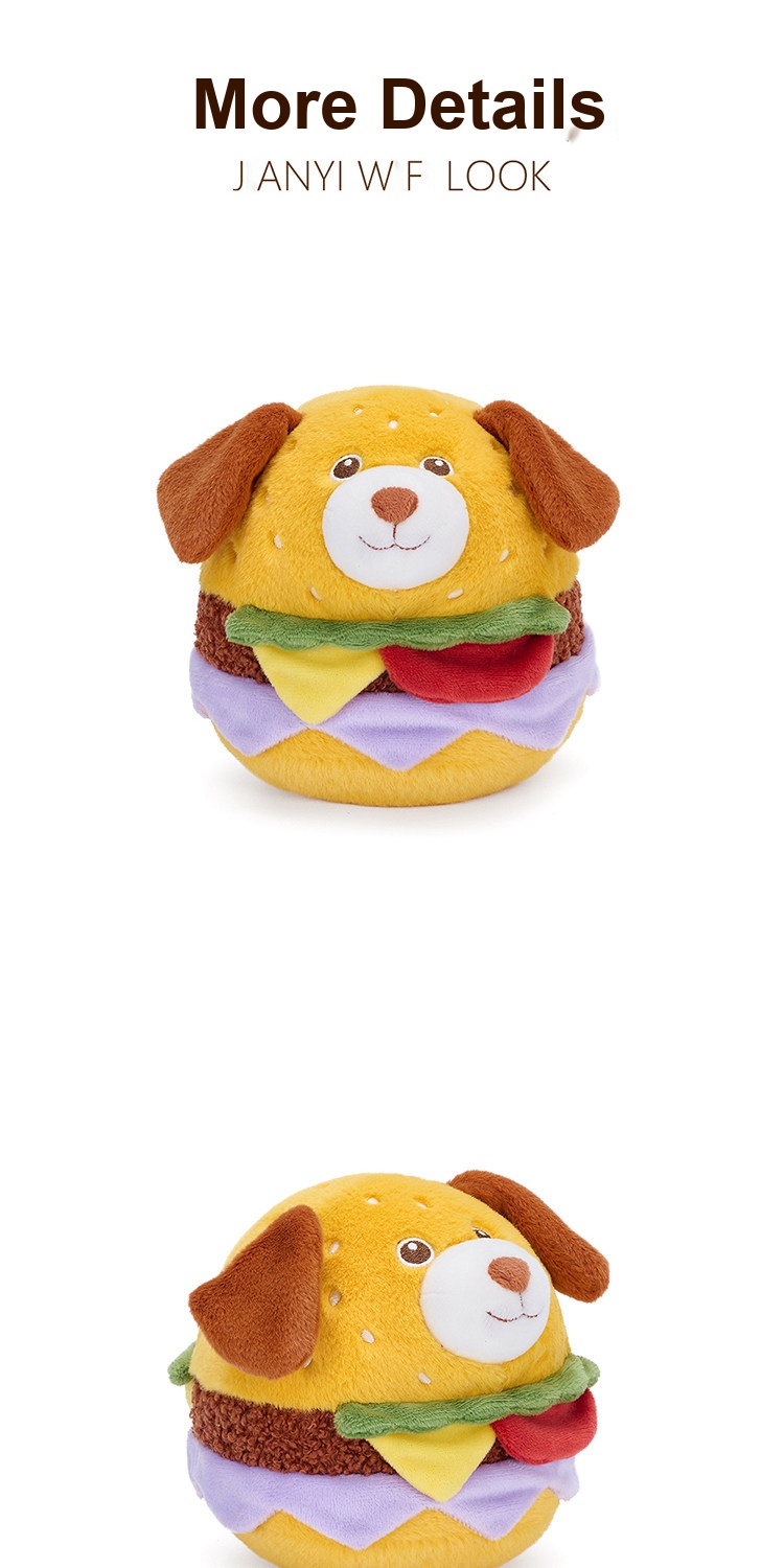 Happy Puppy Burger Plush Pillow