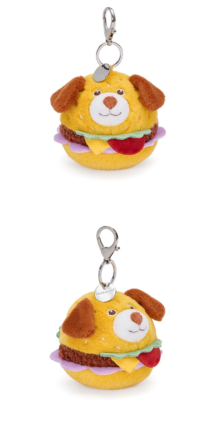 Happy Puppy Burger Plush Pillow