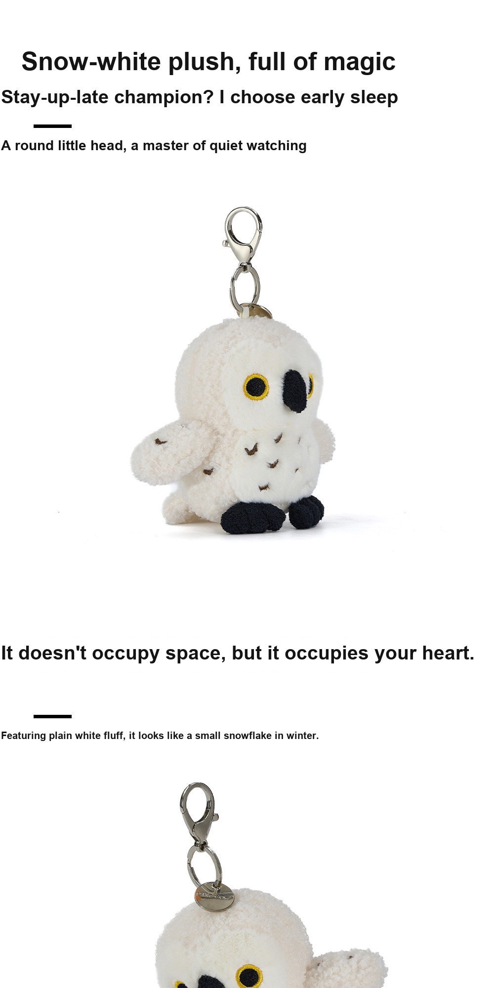 White Owl Plush Charm