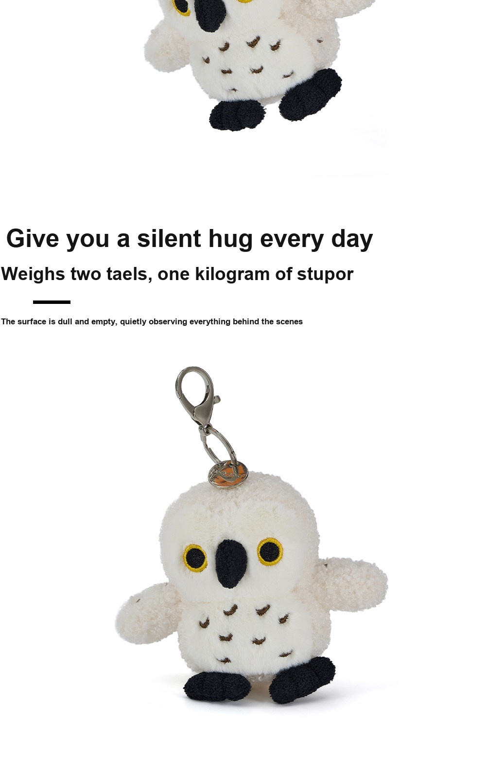 White Owl Plush Charm