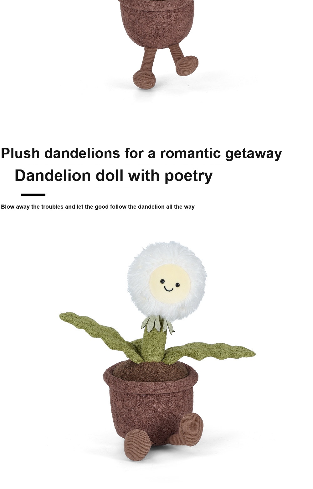 Happy Dandelion Pot Plush