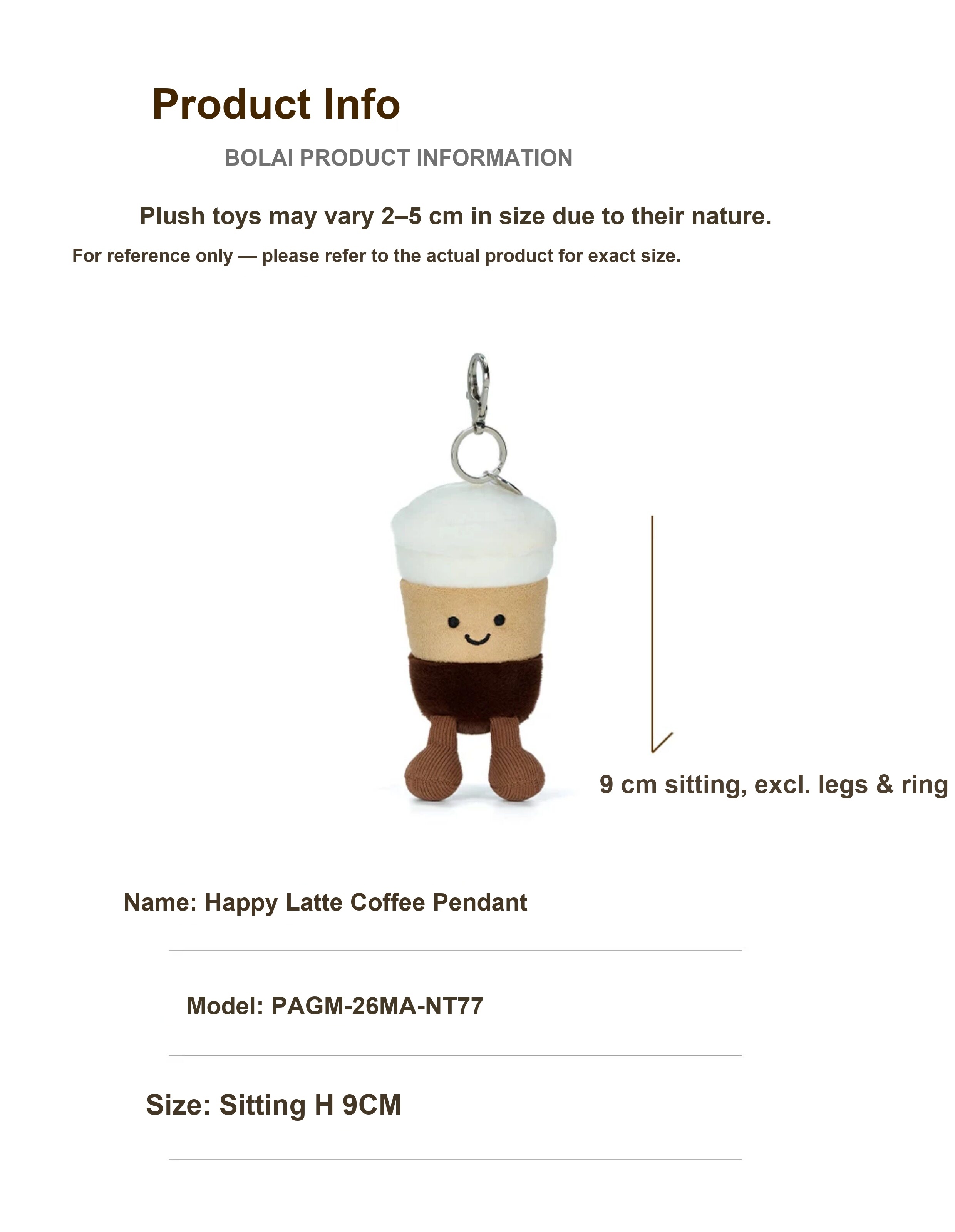 Happy Latte Plush Charm