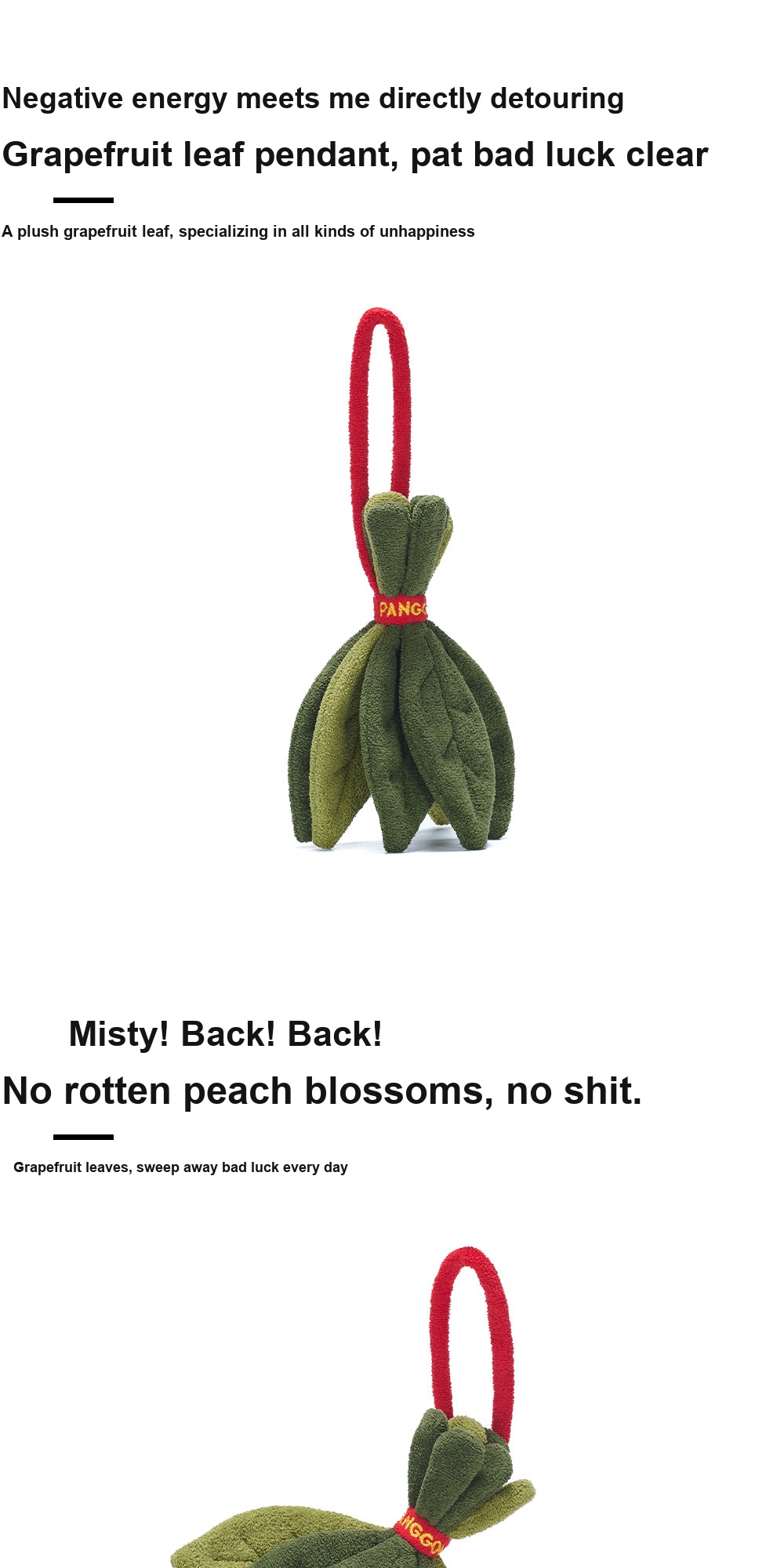 Lucky Pomelo Leaf Plush Charm