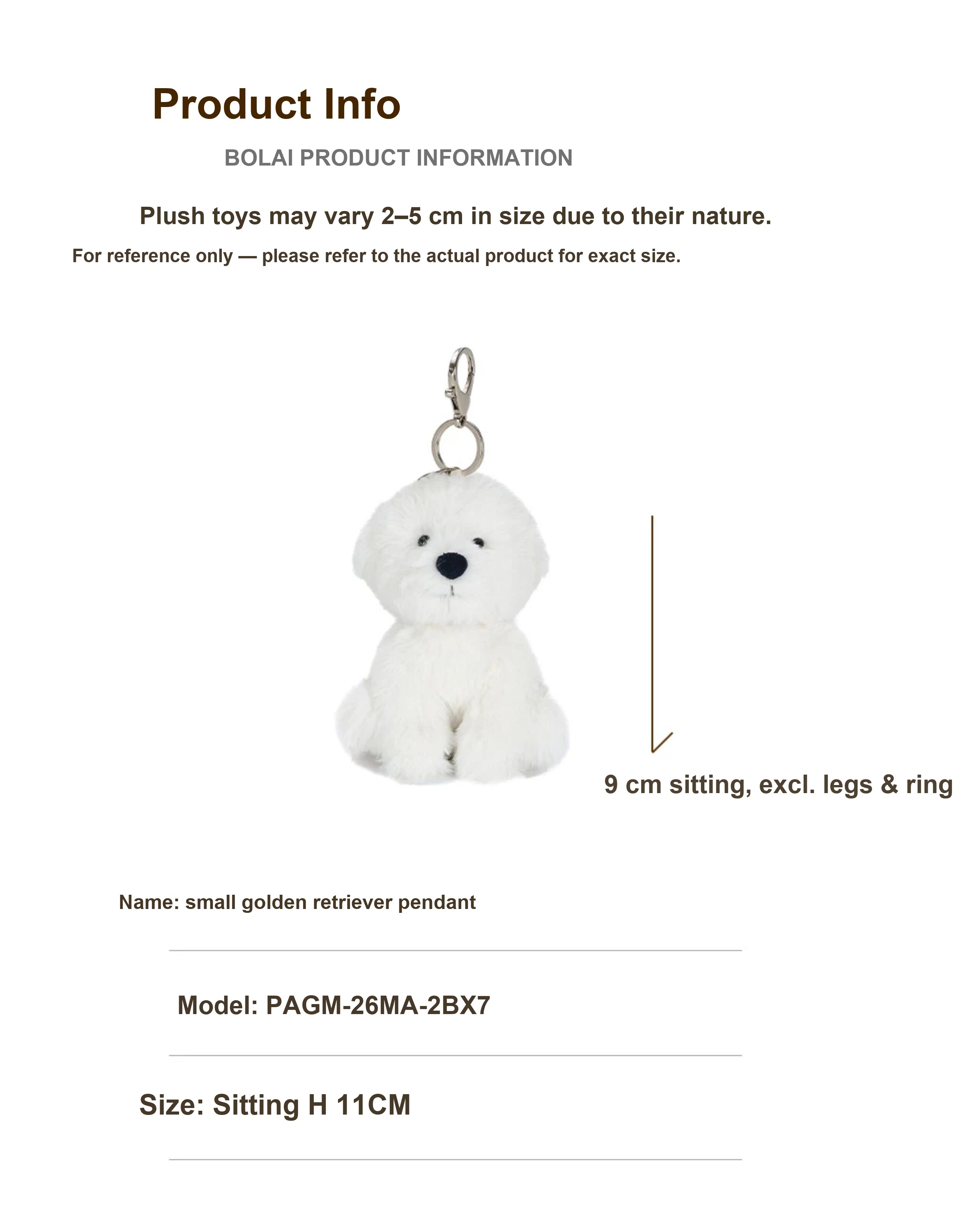 Bichon Frise Puppy Plush Charm