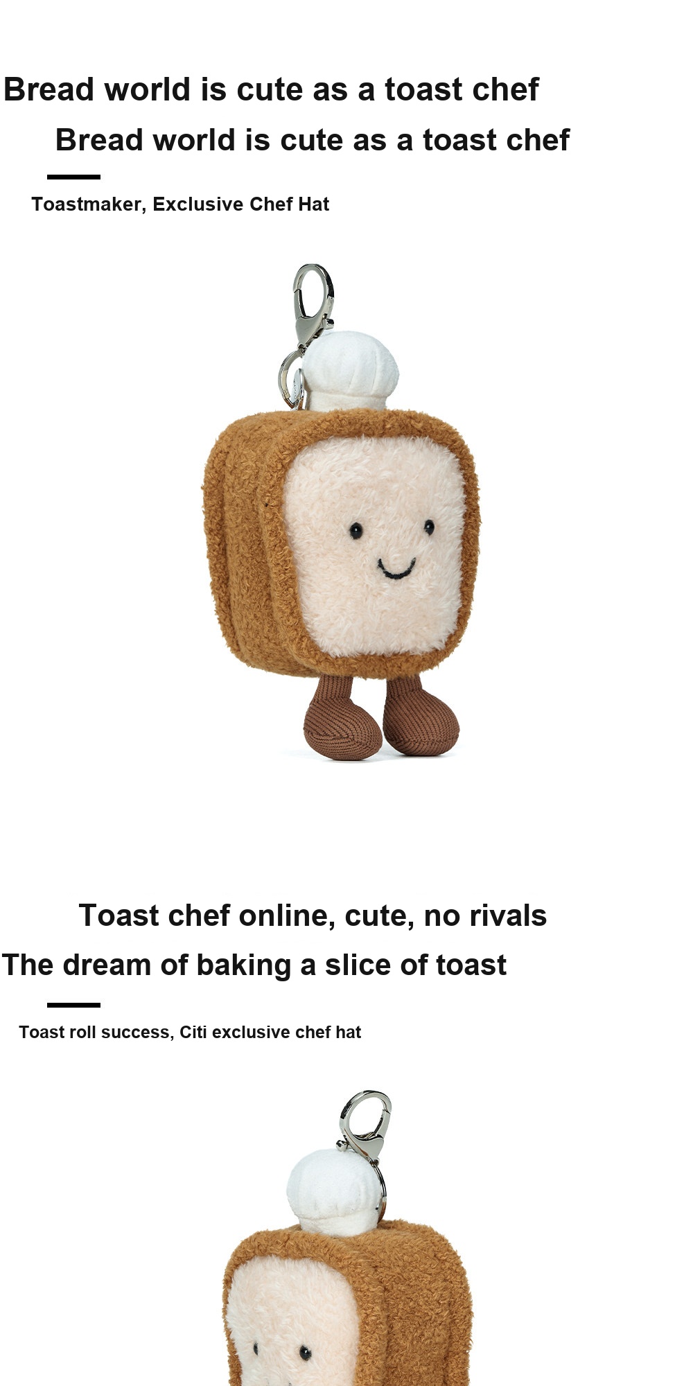Toast Slice Plush Charm