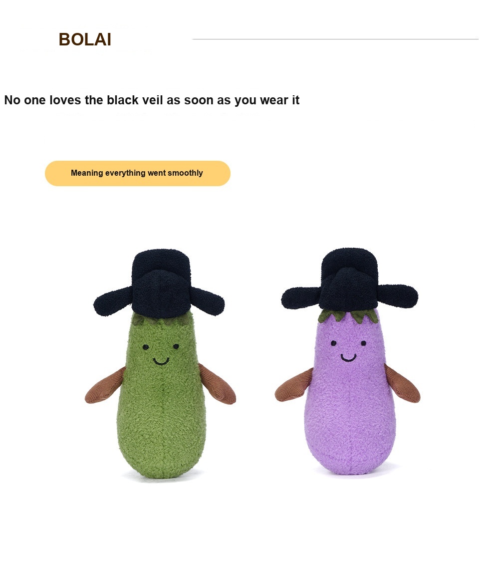 Eggplant with Hat Plush Charm