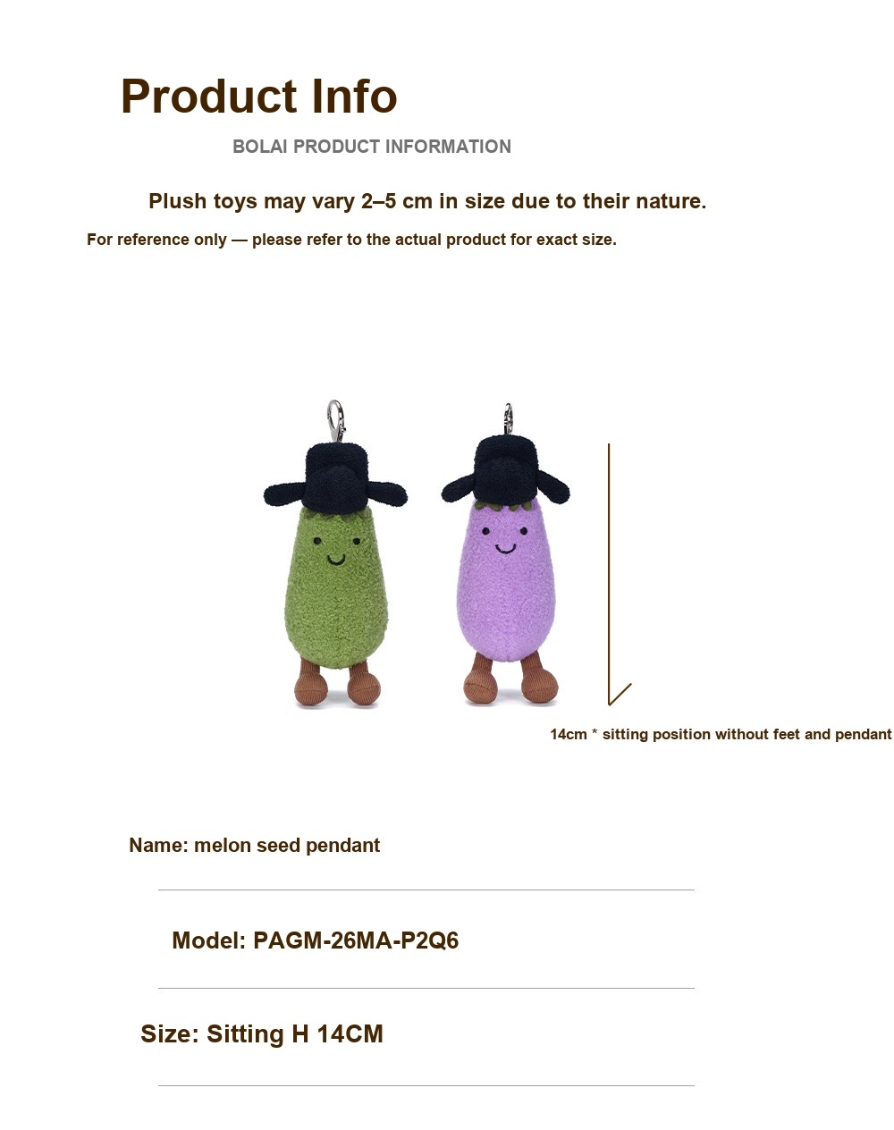 Eggplant with Hat Plush Charm