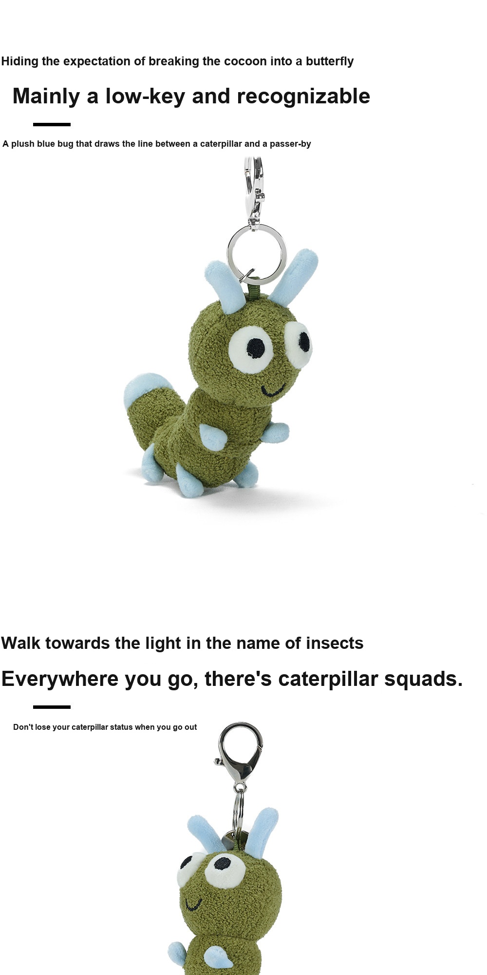 Little Blue Caterpillar Plush Charm