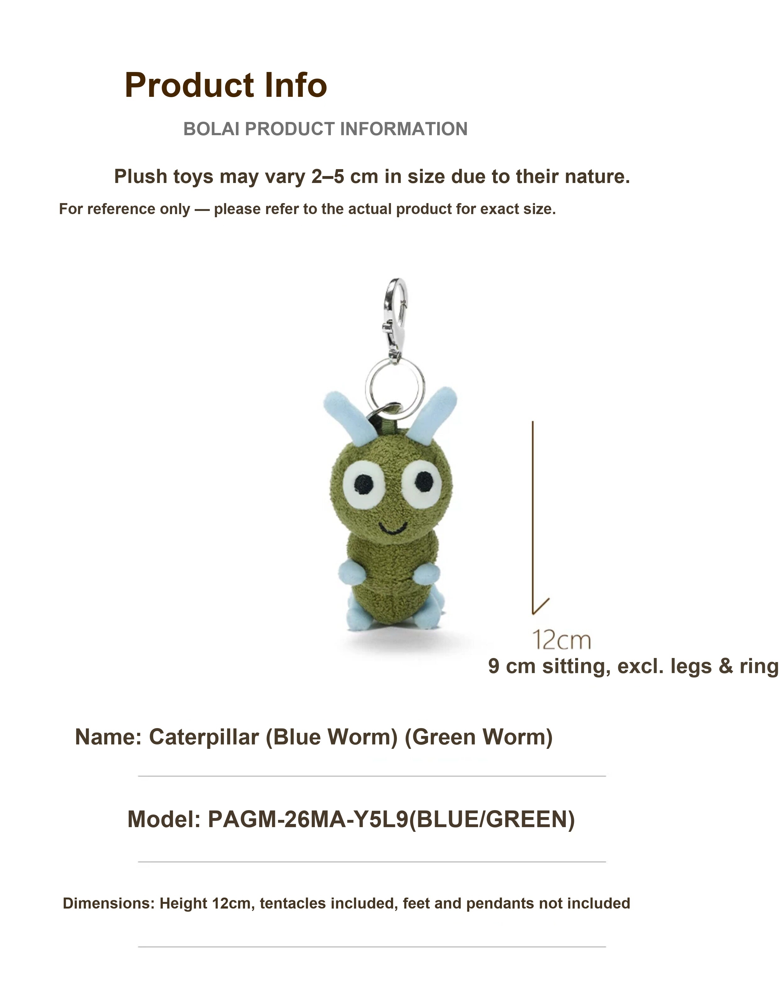 Little Blue Caterpillar Plush Charm