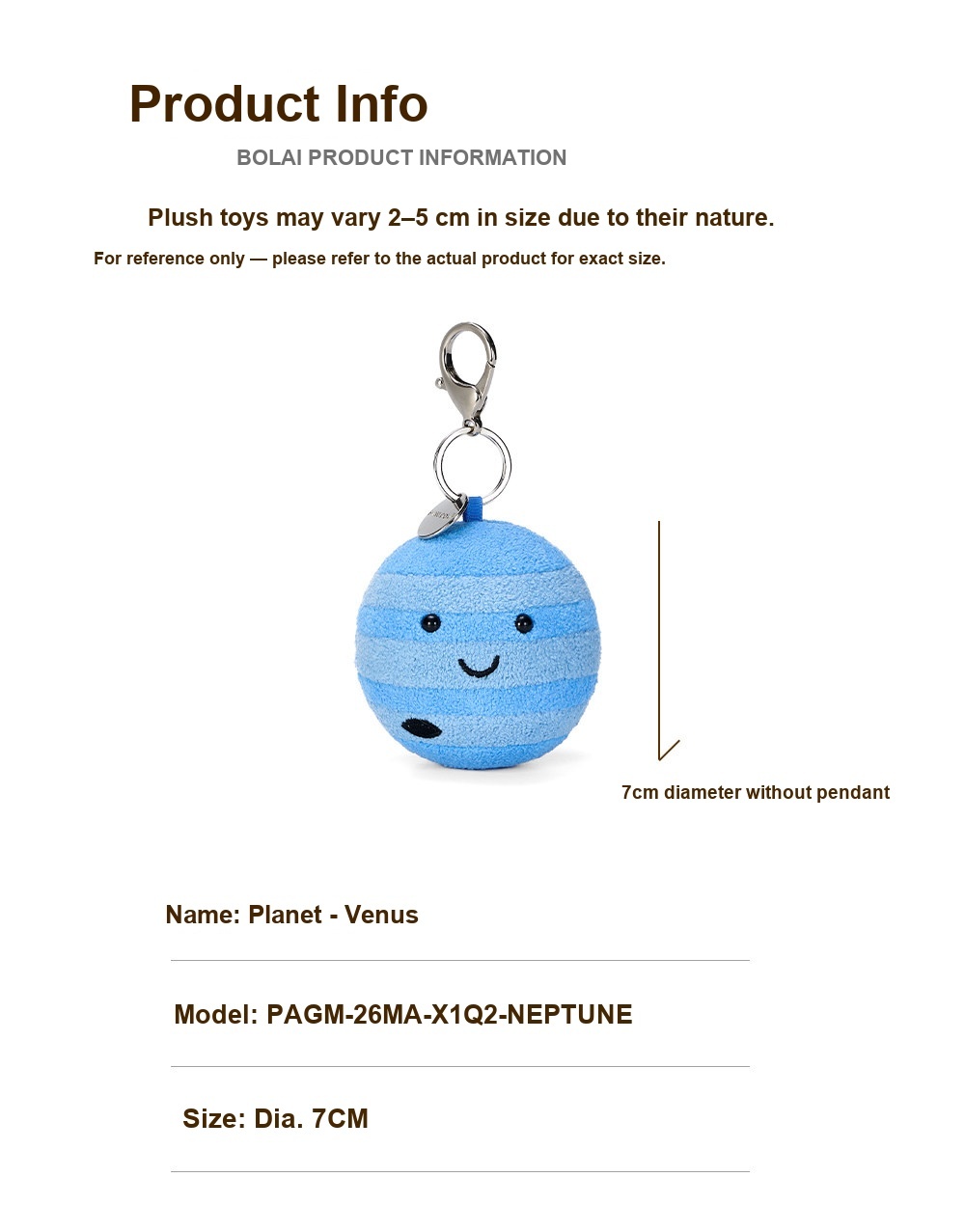 Neptune Plush Charm (Planet Series)