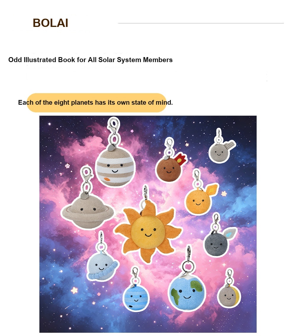Sun Moon Earth Plush Charms (Planet Series)