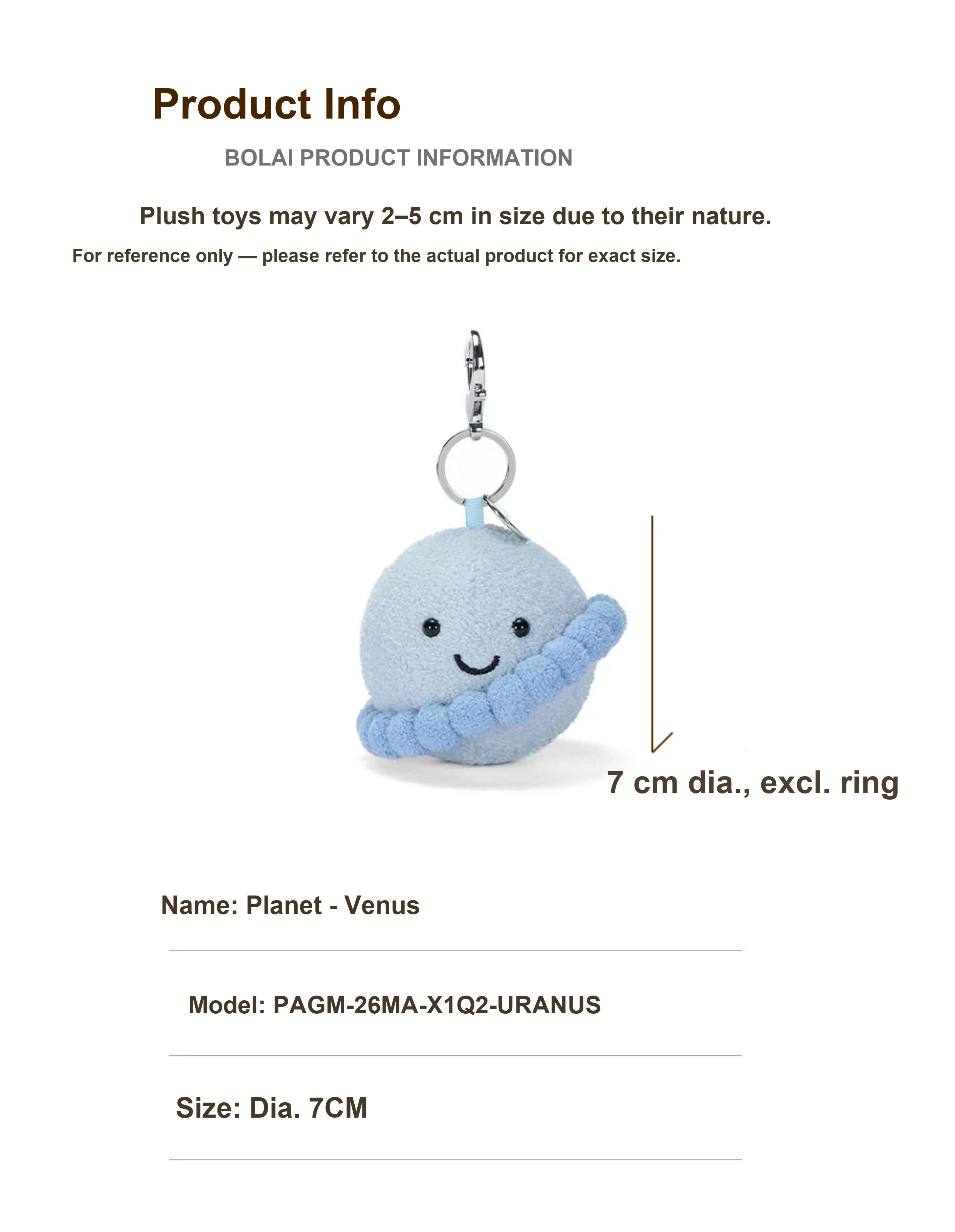 Uranus Plush Charm (Planet Series)