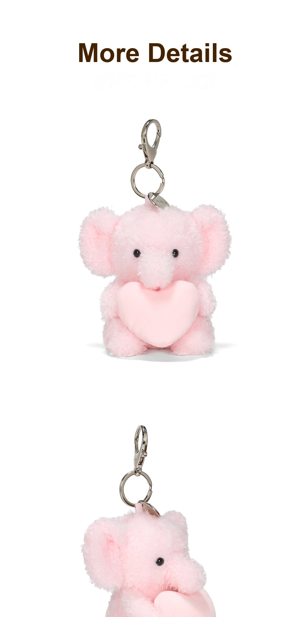 Heart Elephant Plush Charm