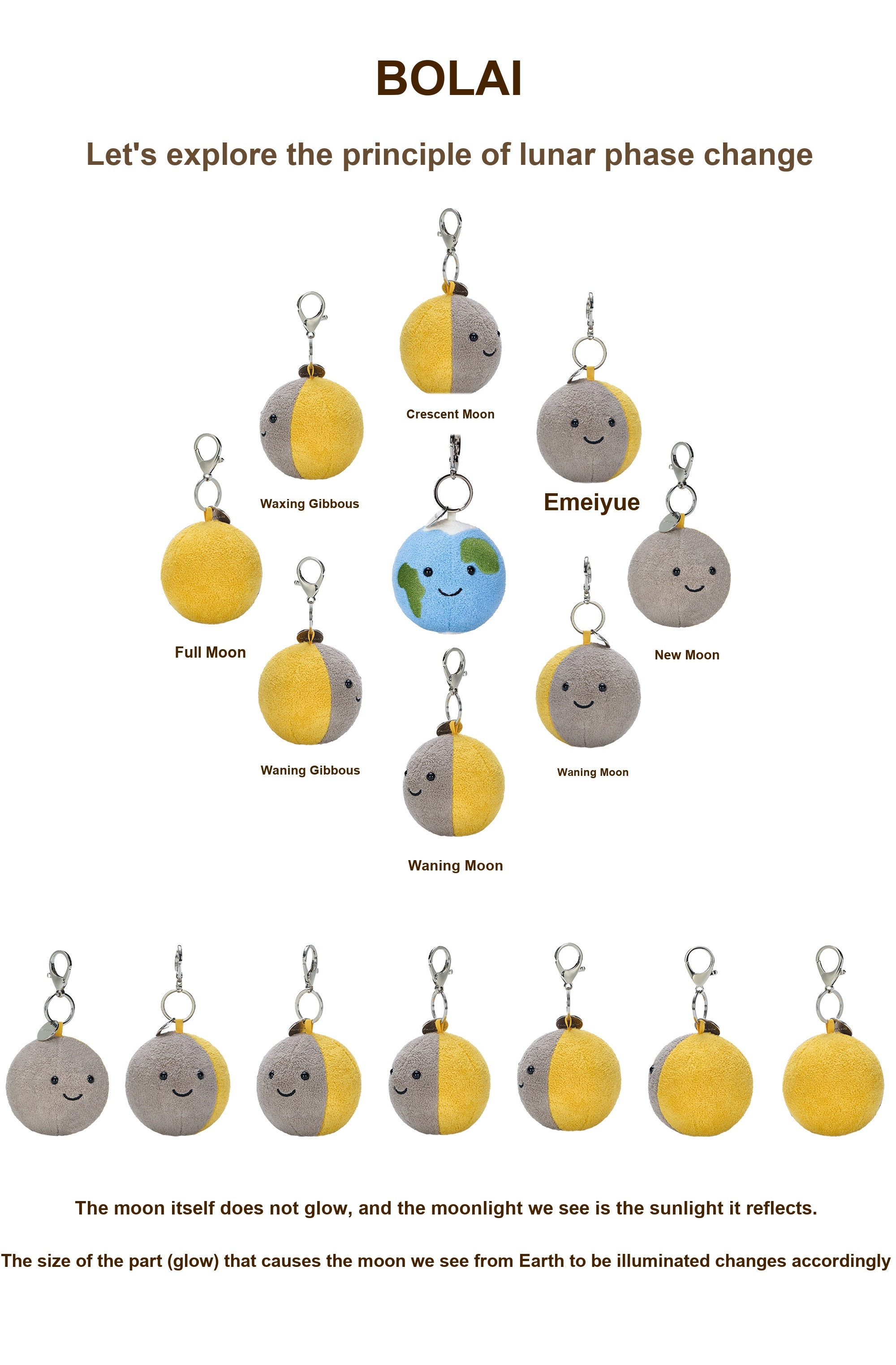 Moon Plush Charm (Planet Series)