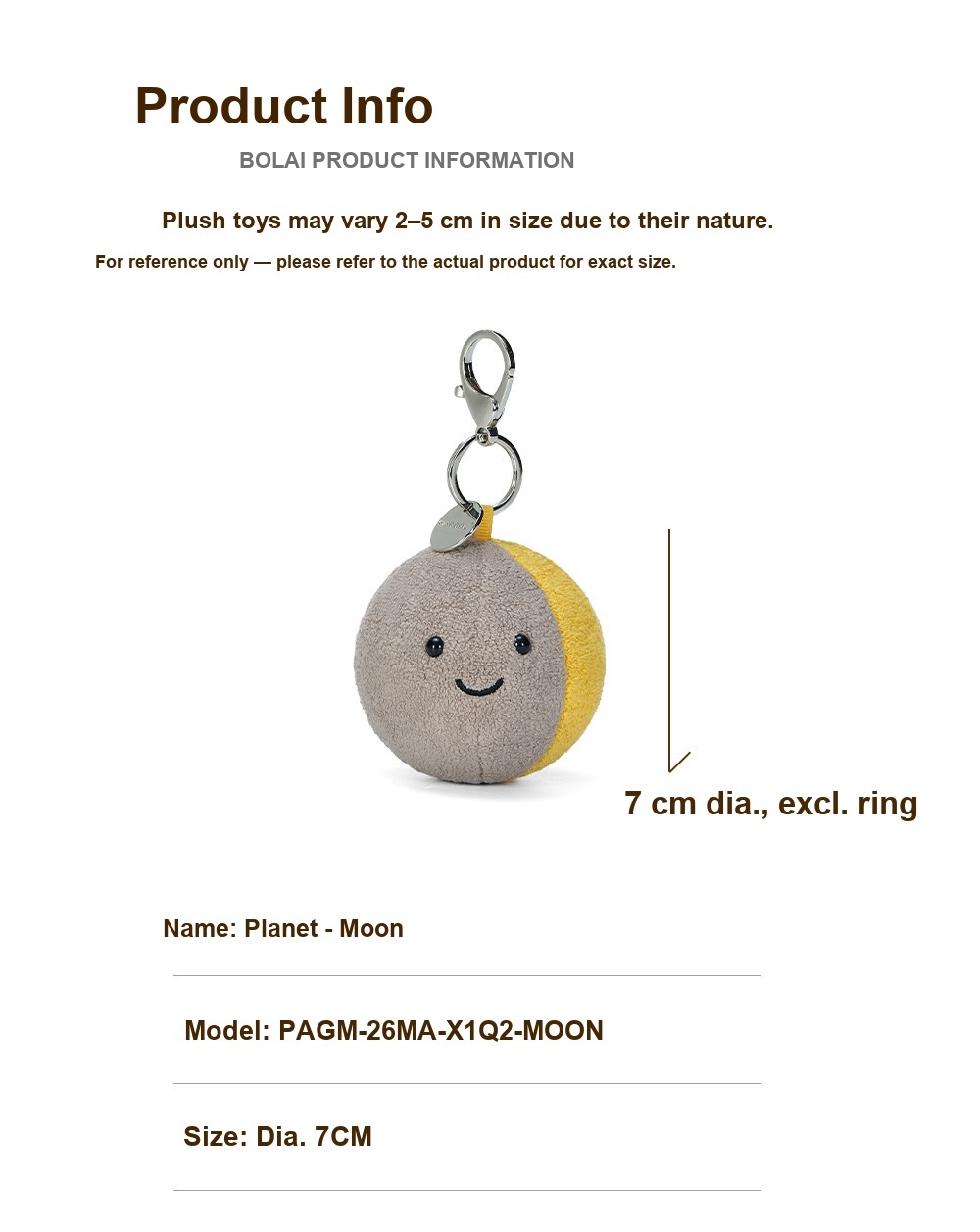 Moon Plush Charm (Planet Series)