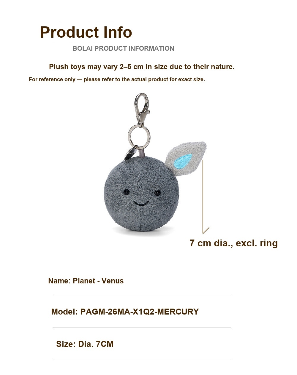 Mercury Plush Charm (Planet Series)