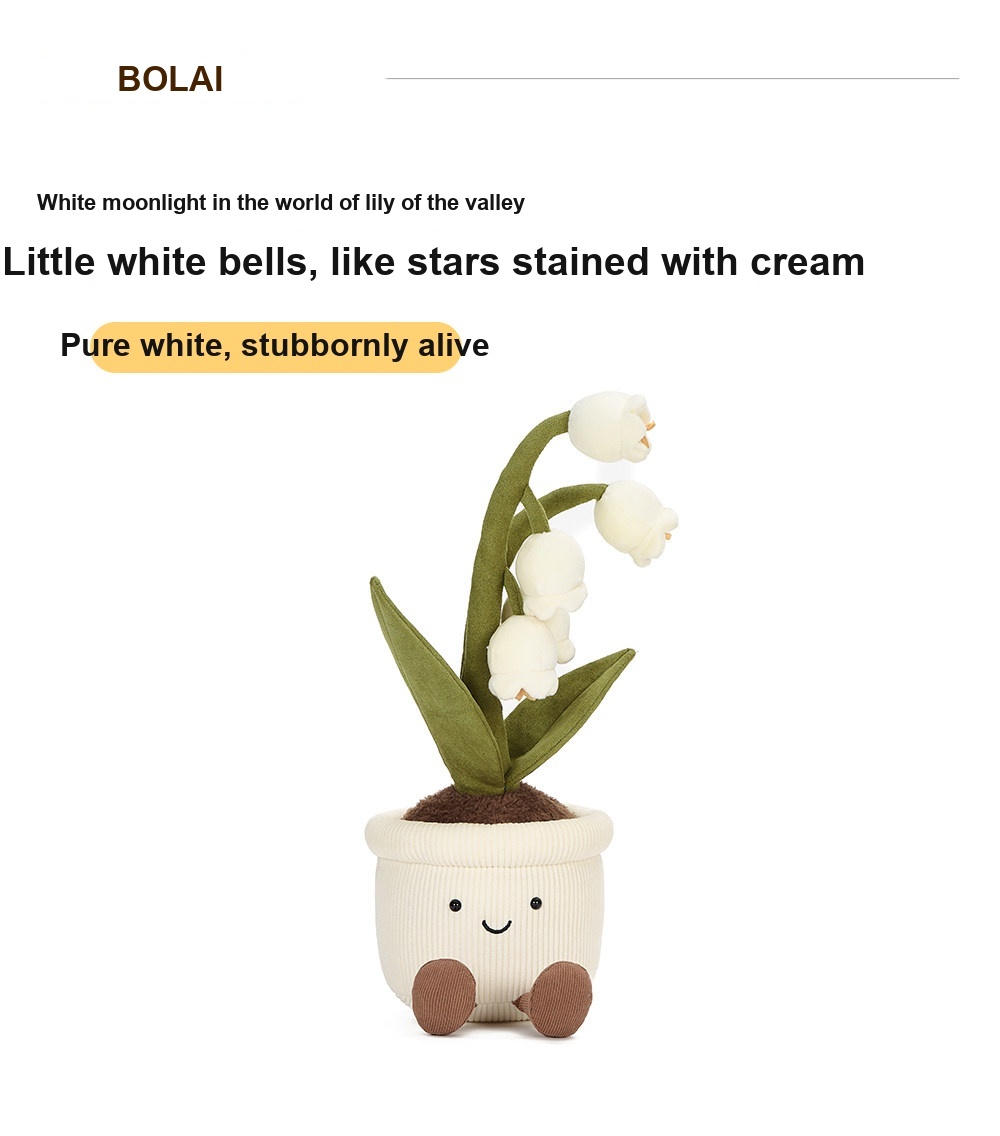 White Lily-of-the-Valley Pot Plush