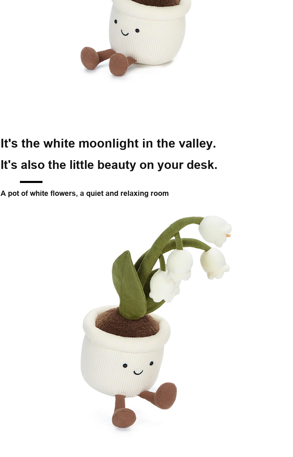 White Lily-of-the-Valley Pot Plush