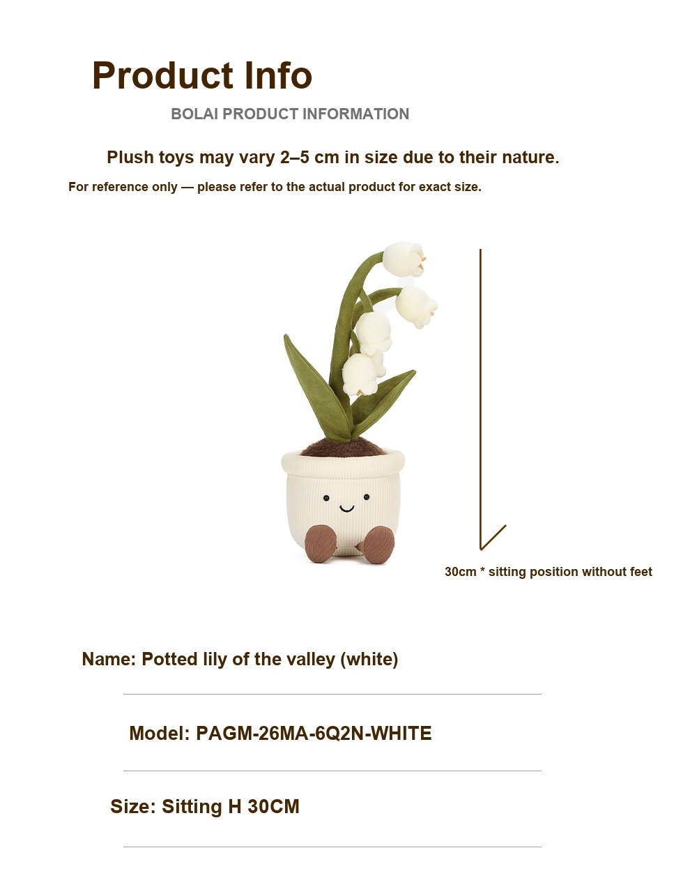 White Lily-of-the-Valley Pot Plush