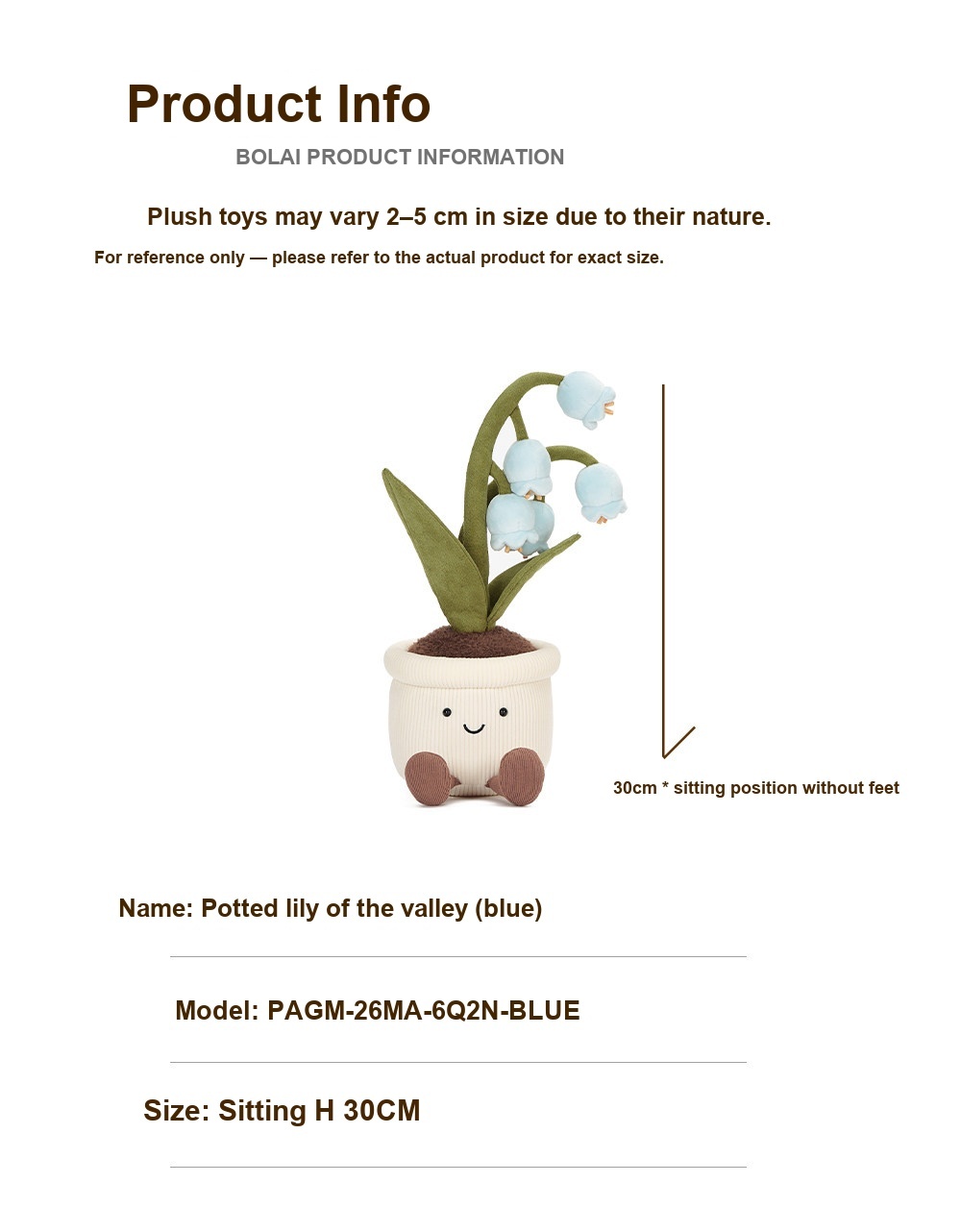 Blue Lily-of-the-Valley Pot Plush
