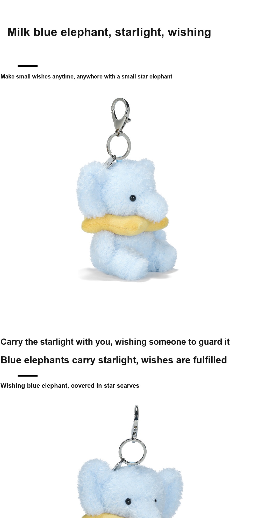 Wishing Star Elephant Plush Charm