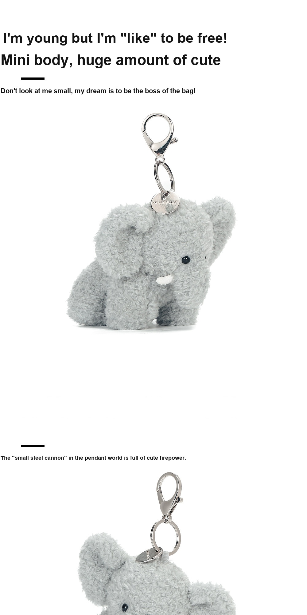 Syd Elephant Plush Charm