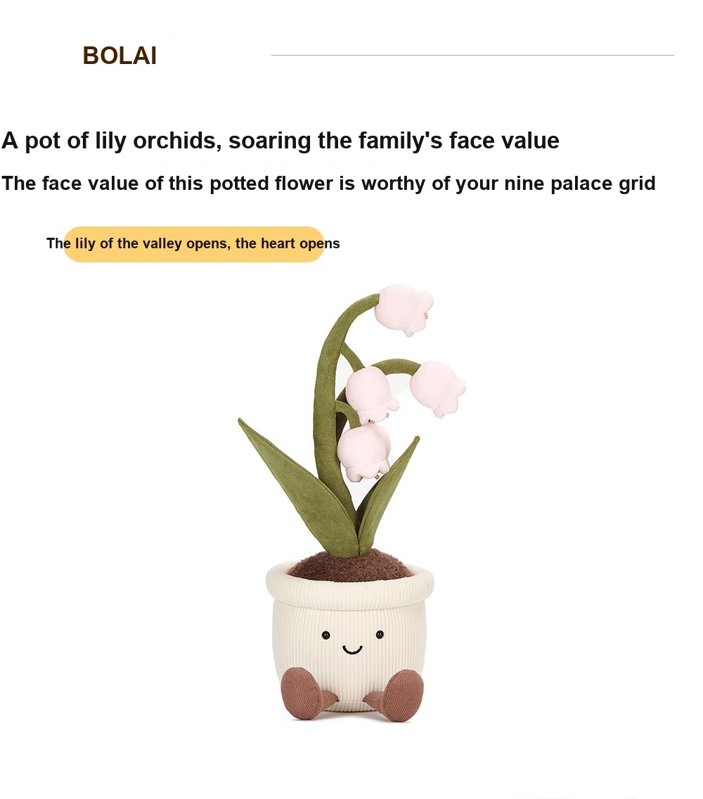 Pink Lily-of-the-Valley Pot Plush