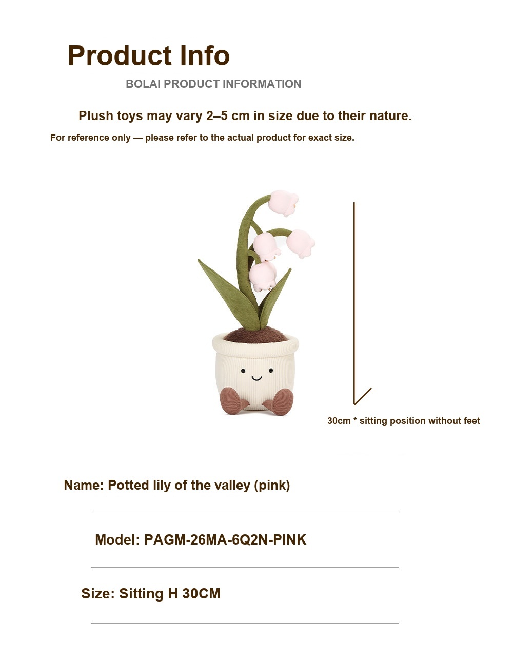 Pink Lily-of-the-Valley Pot Plush