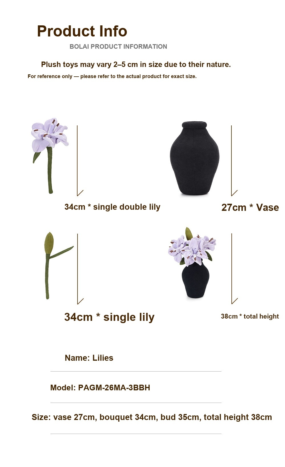 Lily Arrangement Series Plush Flower