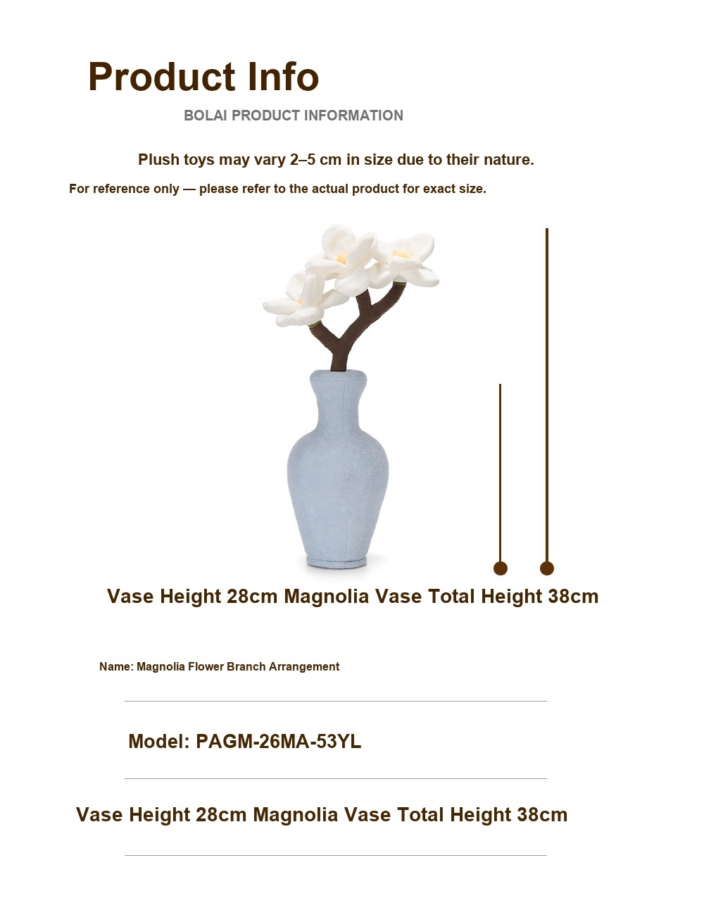 Magnolia DIY Vase Plush Flower