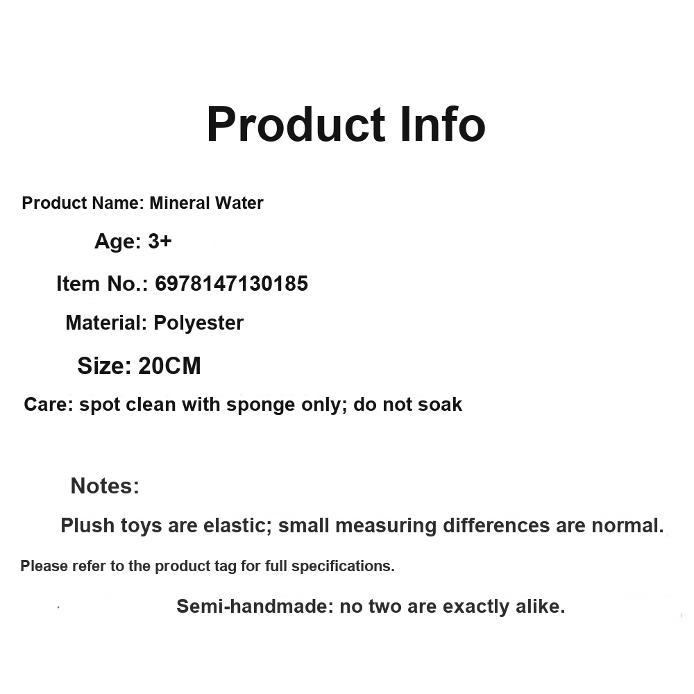 Water Jug Plush Toy
