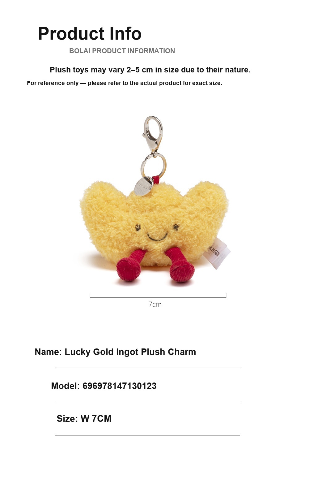 Lucky Gold Ingot Plush Charm