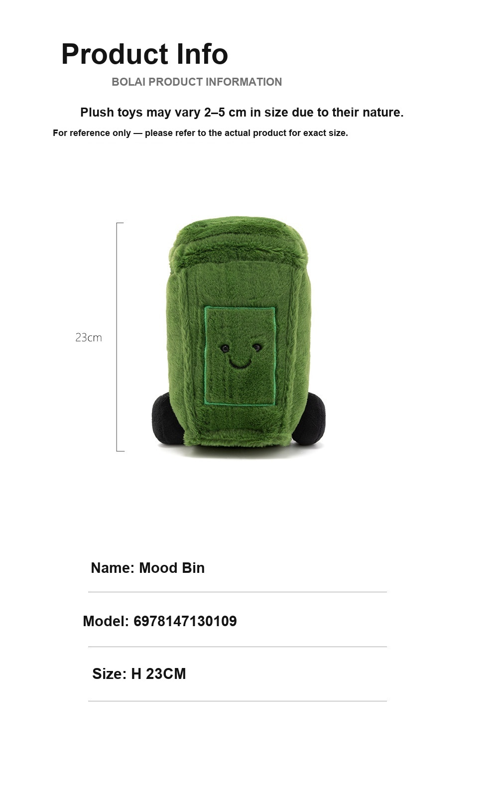 Mood Trash Bin Plush Toy