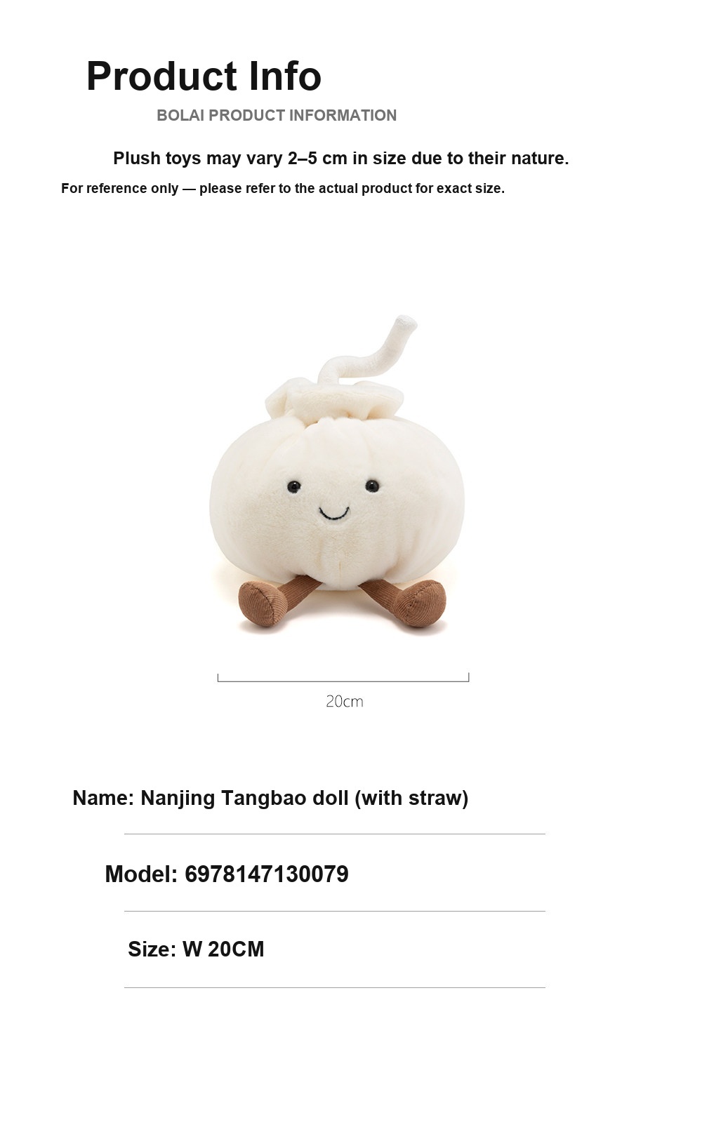 Xiaolongbao Plush Toy with Straw