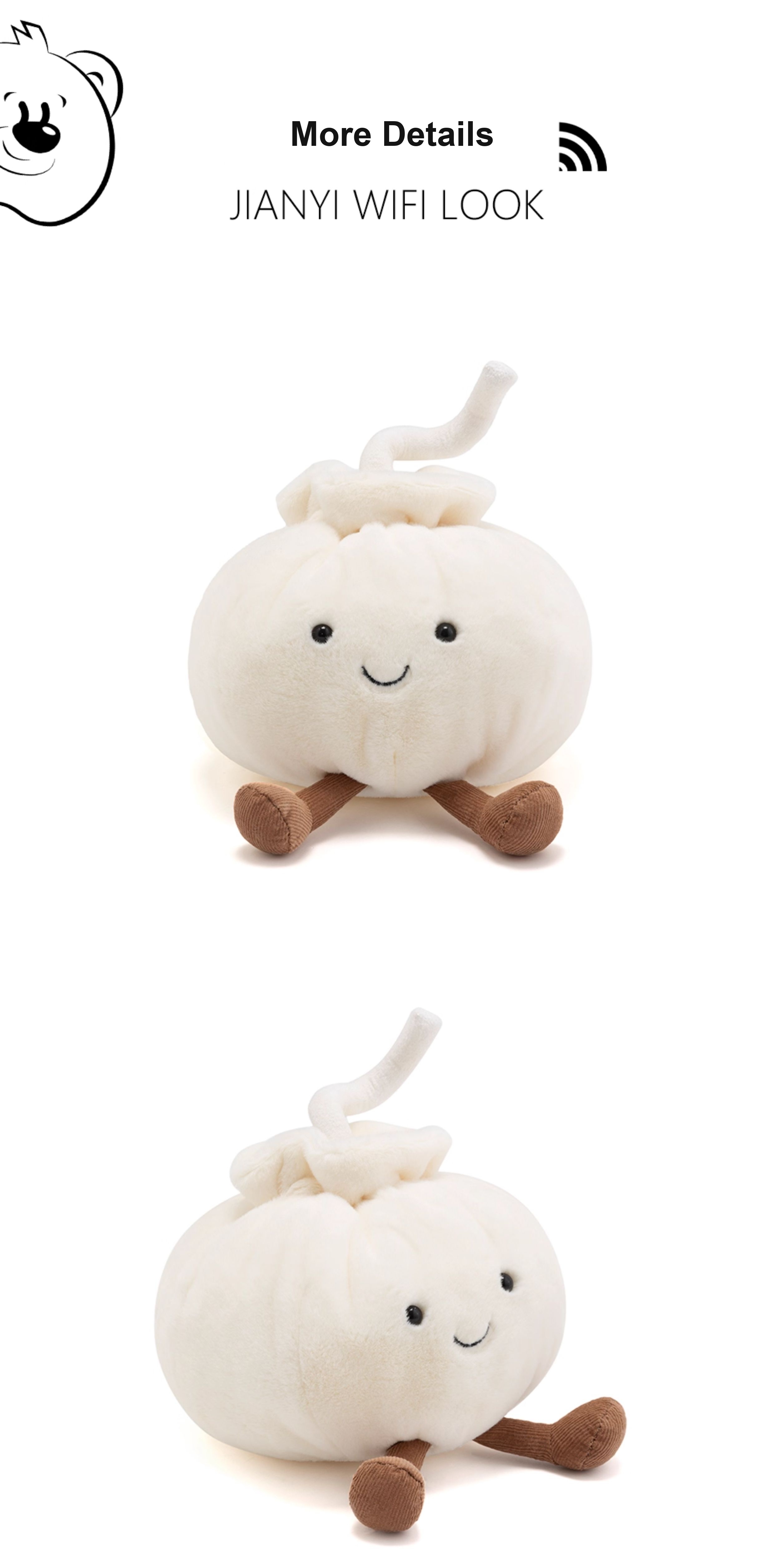 Xiaolongbao Plush Toy with Straw